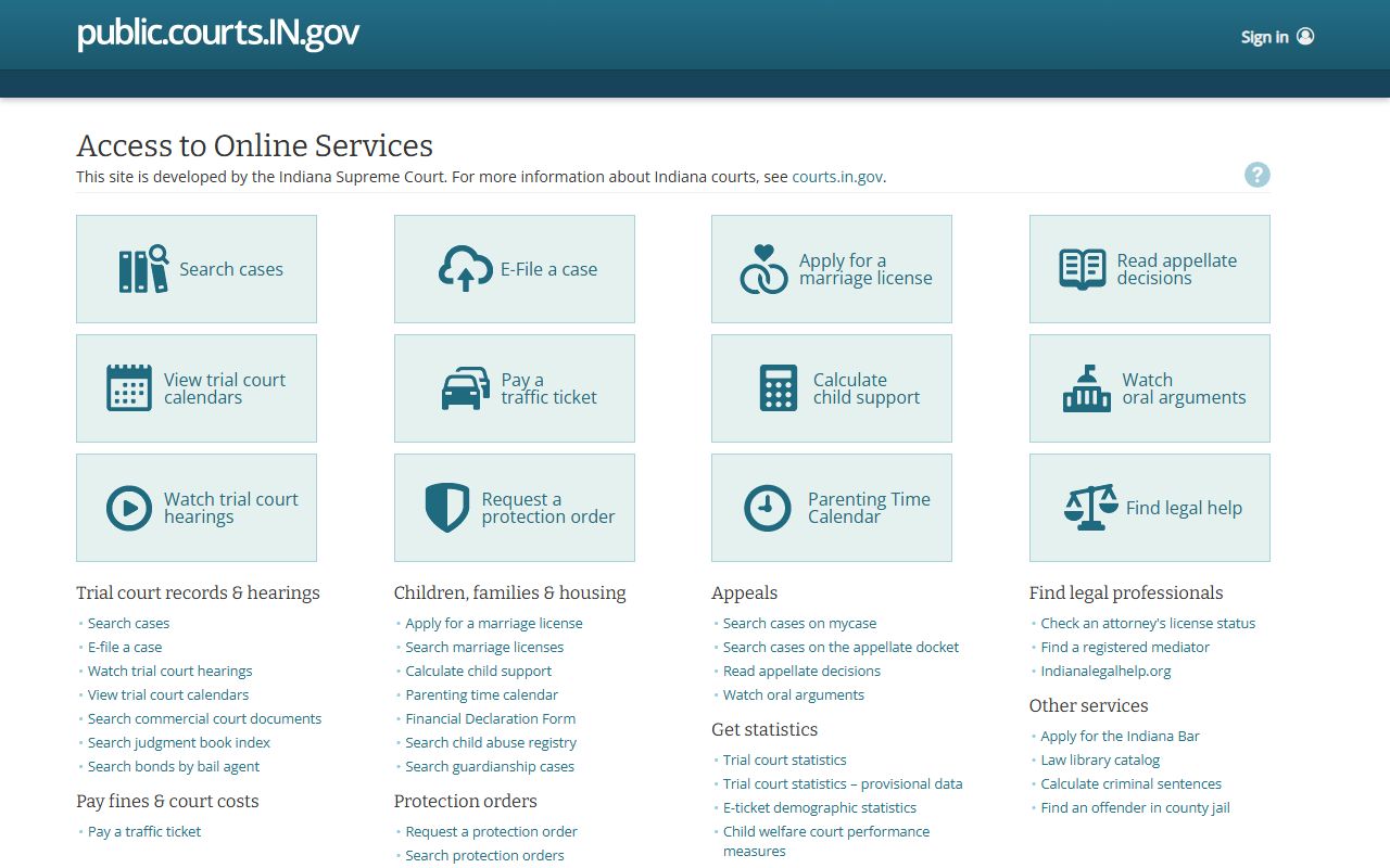 Martin County court records Indiana public courts portal