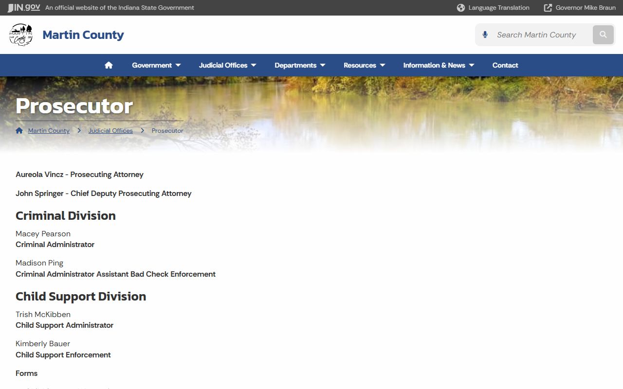 Martin County criminal court records prosecutor office page